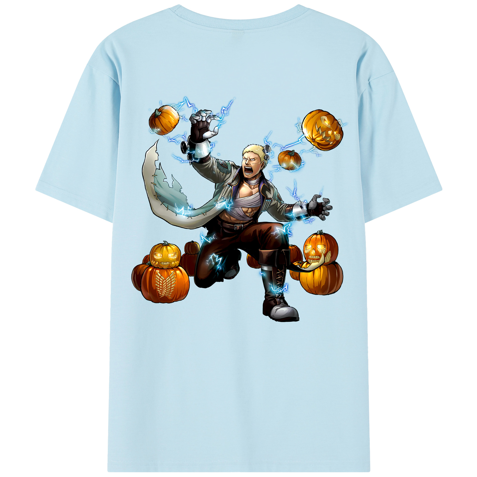 （画像用） 進撃の巨人 ライナー・ブラウン Attack on Titan Reiner Braun 綿100％半袖Tシャツ（背面プリント）